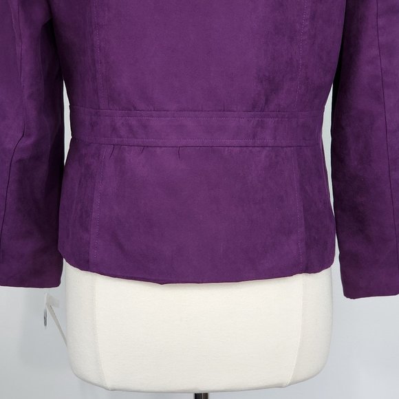 Alfred Dunner Purple City Smarts Brushed Feel Button Front Blazer NWT Size 10P - Picture 8 of 14